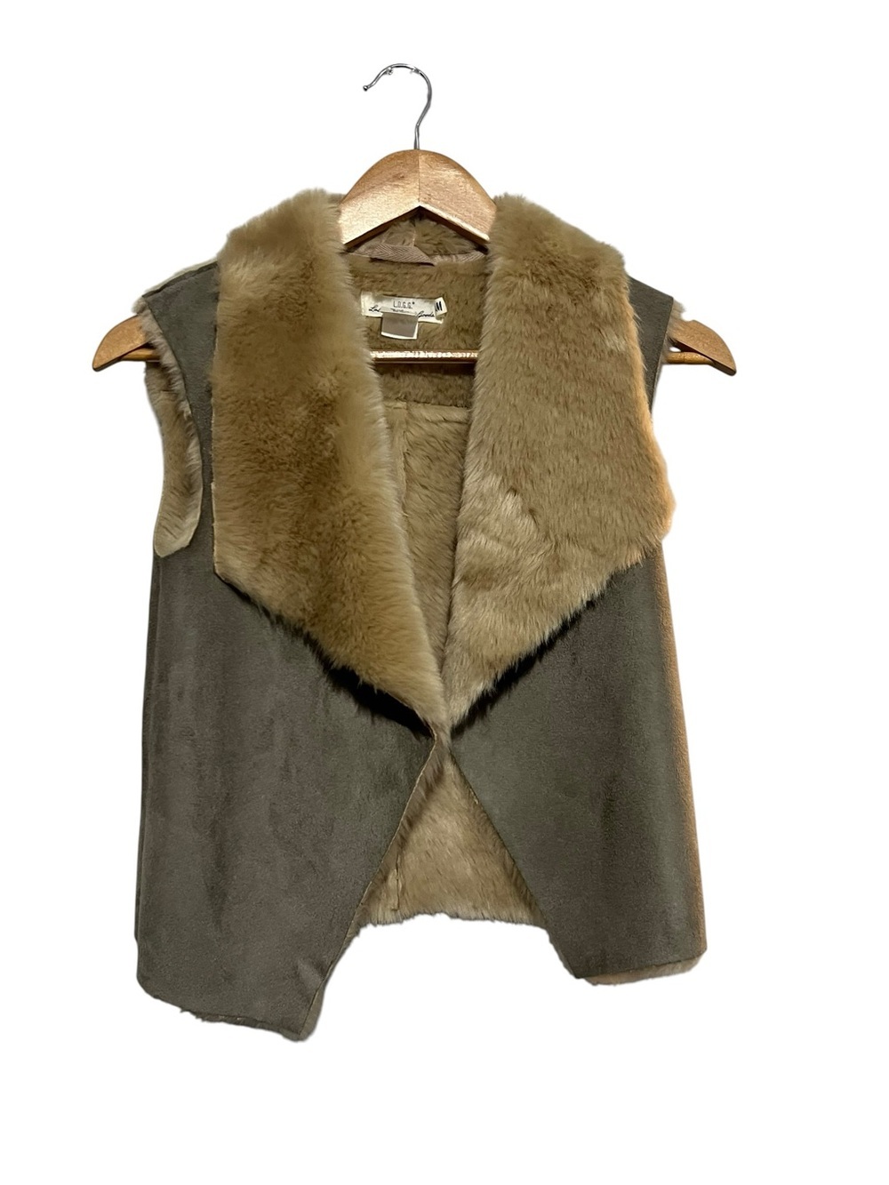L.O.G.G. H&M Faux Shearling Vest Shawl Collar Girls 11-12